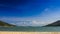 view of azure sea islands tourist motorboat passes by