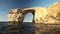 View of Azure Window, known as Tieqa ?erqa, a natural rock formation on the coast of Gozo island, Malta