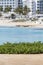 A view of a azzure water and Nissi beach in Aiya Napa, Cyprus