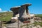 View of The Babele, rock formations in Carpathian Mountains, Bucegi Natural Park, Romania