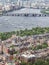 View of Back Bay Boston at 4th of July. A view from prudential overlooking Charles and Cambridge