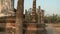 View from back of a large seated Buddha image