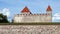 View on the backside of the Kuressaare Castle. This castle from the 14th century on the Estonian island of Saaremaa.