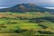 View Badacsony from Csobanc in Balaton Highlands. Badacsony Hill with the Lake Balaton in the sunset time, Hungary