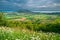 View Badacsony from Saint George Hill in Balaton Highlands. Badacsony Hill with the Lake Balaton in the sunset, Hungary