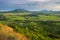 View Badacsony and Szigliget from Csobanc in Balaton Highlands. Badacsony Hill with the Lake Balaton in sunset, Hungary