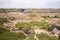 View of badlands in Drumheller, Alberta, Canada.