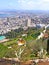 View on the Bahai gardens and Haifa, Israel