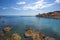 View of the `Baia del Silenzio` Bay of Silence in Sestri Levante, Ligurian coast, Genoa province, Italy