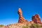 View of balancing rock in Arches National Park, US