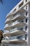 View on balconies of modern apartments exterior at daylight