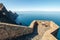 View from the balcony viewpoint in Gran Canaria, with the Teide volcano in the background in the Canary Islands