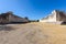 View of the ballcourt at Chichen Itza, old historic ruins in Yucatan, Mexico