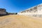 View of the ballcourt at Chichen Itza, old historic ruins in Yucatan, Mexico