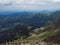 View from Banikov peak on Western Tatra mountains or Rohace panorama. Sharp green mountains ostry rohac, placlive and