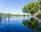 View of the Banyoles Lake, in Catalonia,Girona,Spain