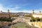 View of Barcelona and esplanade-avenida by queen Mary-Christina from the national Palace, Barcelona, Catalonia