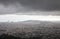 View of Barcelona from mount Tibidabo in cloudy weather