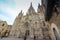 View of Barcelona`s gothic Cathedral, also known as La Seu, located in the heart of Barcelona`s Gothic Quarter