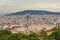 View of Barcelona town, housing estates from Park Guell, Barcelona, Spain.