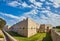 view of Barletta Castle, Apulia, Italy. Wide angle. Panoramic banner