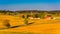 View of barns and farm fields from Longstreet Observation Tower