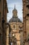 View of a baroque iconic dome copula at the La Clerecia building, Pontifical university at Salamanca, Universidad Pontificia de