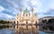 View of the baroque Karlskirche cathedral or St. Charles`s Church in Vienna at sunset, Austria