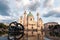 View of the baroque Karlskirche cathedral or St. Charles`s Church in Vienna at sunset, Austria