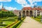 View of the Baroque Wallenstein Palace in Prague, currently the home of the Czech Senate and its french garden in spring.