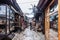 View of Bascarsija bazaar. Turkish Quarter central Sarajevo city. Bosnia and Herzegovina