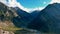 A view of base camp in the valley leading towards the holy cave shrine of Amarnath yatra Hindu religious rituals during July to Au