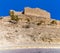 A view of the base hill and ruins of the crusader castle and surrounding countryside in Shobak, Jordan