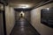 A view of the basement of one of the accommodation blocks where prisoners were locked in cells and