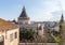 View of the Basilica of the Annunciation from the roof of International Marian Centre in Nazareth city in Israel