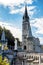 View of the basilica of Lourdes in autumn, France