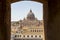 View of Basilica San Pietro from inside Castle Sant`angelo in Rome Italy