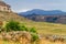 View of Basotho Cultural Village in Drakensberg Mountains South Africa