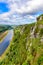 View from the bastei viewpoint of the Elbe river - beautiful landscape scenery of Sandstone mountains in Saxon Switzerland