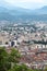 View from Bastilla mountain upon Grenoble buildings in France