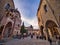 View of the Battistero, campanone tower and a side of the Basilica of Santa Maria Maggiore from the square of Father Reginaldo