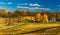 View of battlefields and autumn color in Gettysburg, Pennsylvania.