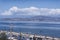 View of the Bay at Corfu Town on the Greek island of Corfu