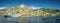 View of the Bay of Kotor with The small islands of Ostrvo and Sveti Juraj monastery