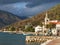 View of Bay of Kotor in winter. Donja Lastva village. Montenegro