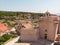 View of the bay and old city with fortress and church in the town of Vrboska on Hvar island, Croatia