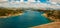 View of the bay of Santiago de Cuba, Cuba. Beautiful landscape with views of the turquoise and blue waters.