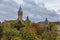 View of BCEE or Luxemburgish Spuerkeess Clock Tower in the UNESCO World Heritage Site of Luxembourg old town