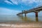 View of beach and big pier in Miedzyzdroje, Poland