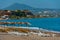 View of a beach in Corinth, Greece